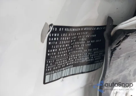 2023 Volkswagen Tiguan 2.0T Se z USA, uszkodzony, nr VIN 3VV3B7AX5PM058836